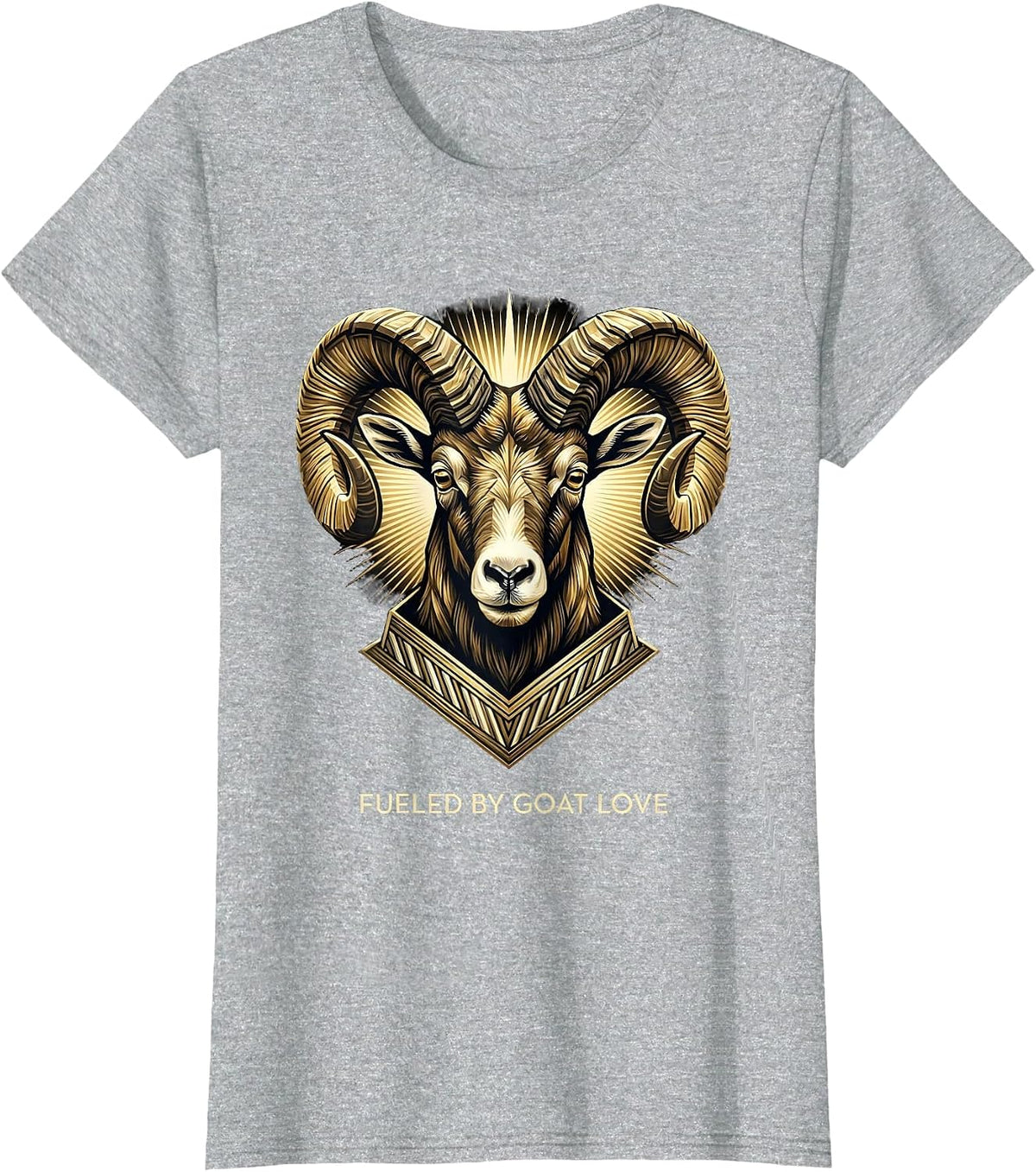 Fueled By Goat Love Funny Goat Lover Design T-Shirt - Heather Grey