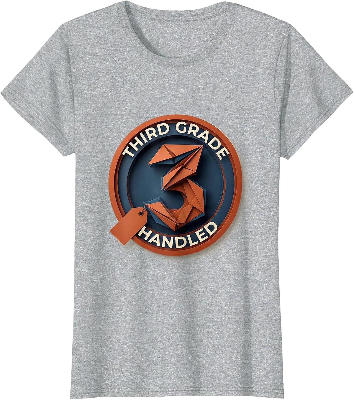 Women's Third Grade Handled Playful Back To School Teacher Kids T-Shirt - Heather Grey