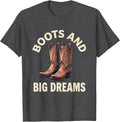 Men's Boots and Big Dreams Cowgirl Design T-Shirt - Dark Heather Grey