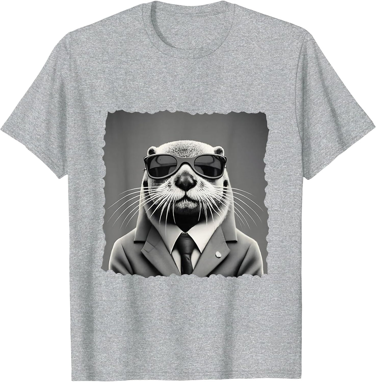 Sea Otter Lover Funny Design T-Shirt - Heather Grey