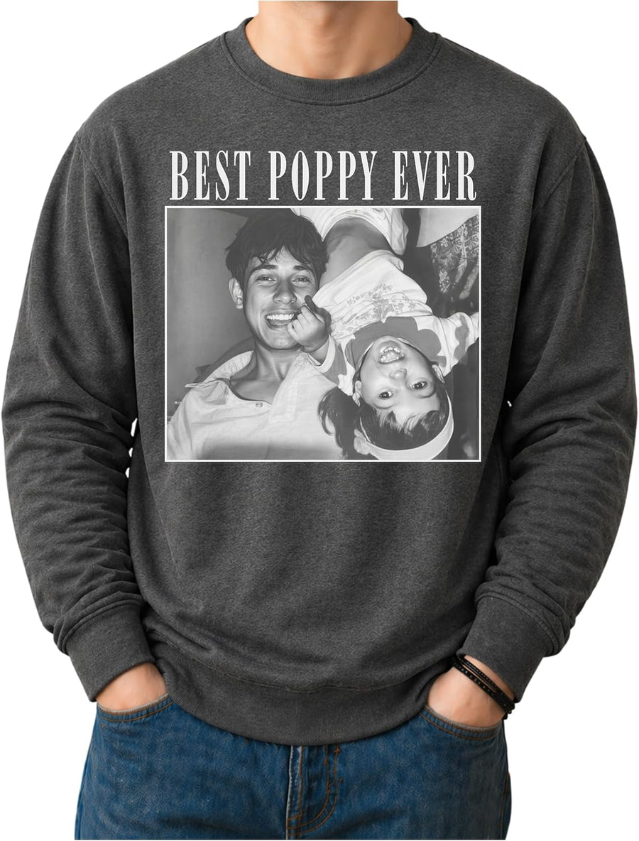 Personalized Grandpa Sweatshirt, Custom Photo Tshirt, Best Dad Ever Shirt, Dad Gifts, Father's Day - Poppy