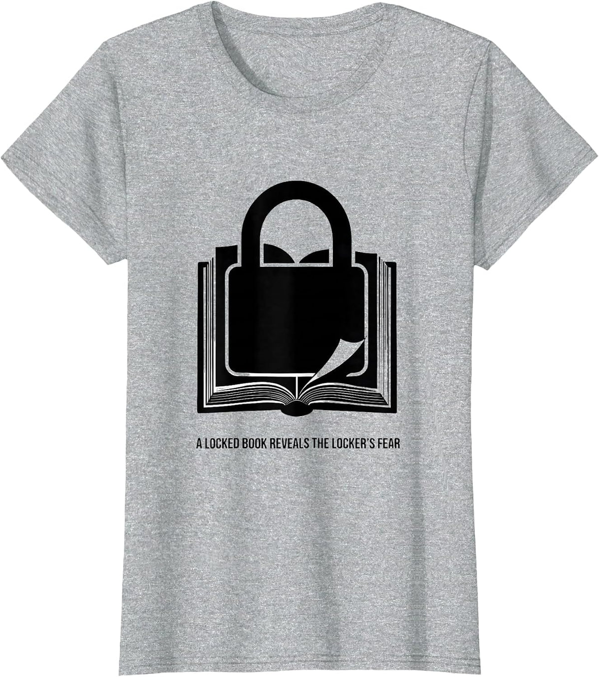 A Locked Book Reveals The Locker's Fear Librarian T-Shirt - Heather Grey