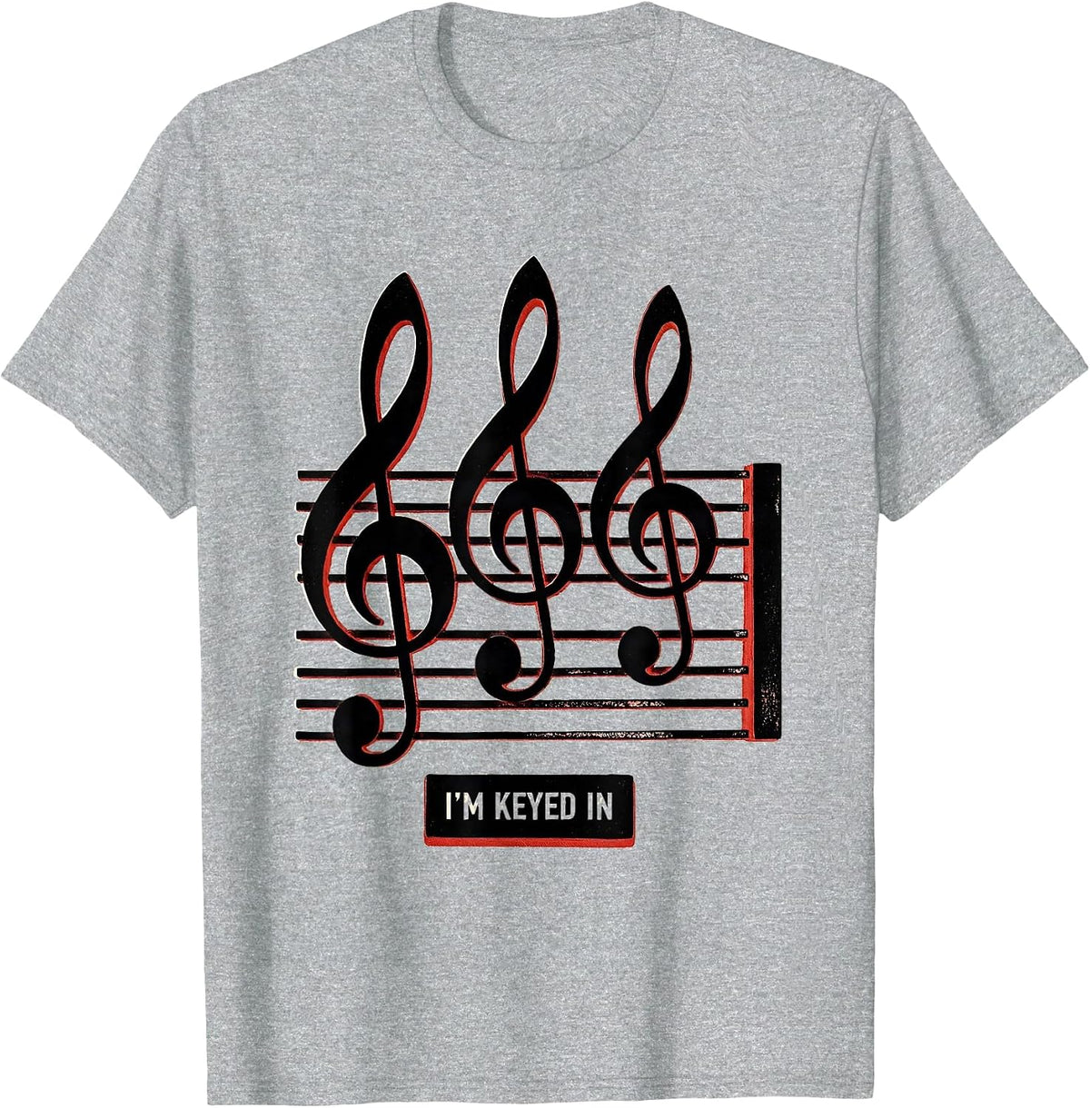 Men's I'm Keyed In Funny Music Lover Pianist Gift Idea T-Shirt - Heather Grey