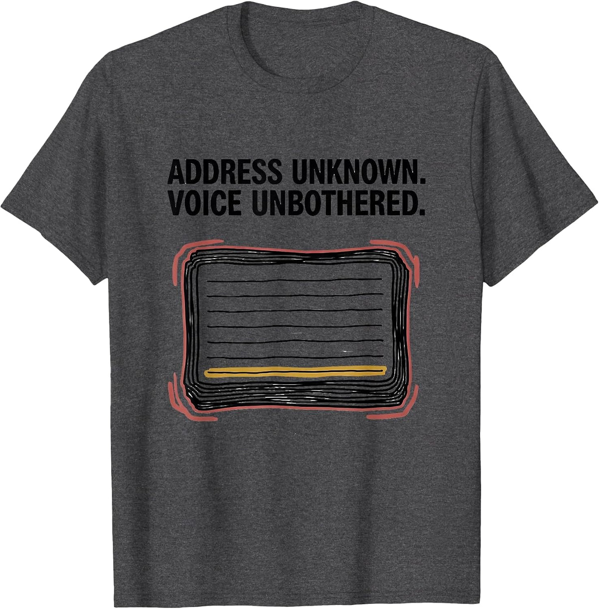 Men's Address Unknown Voice Unbothered Thin Line 911 Dispatcher T-Shirt - Dark Heather Grey