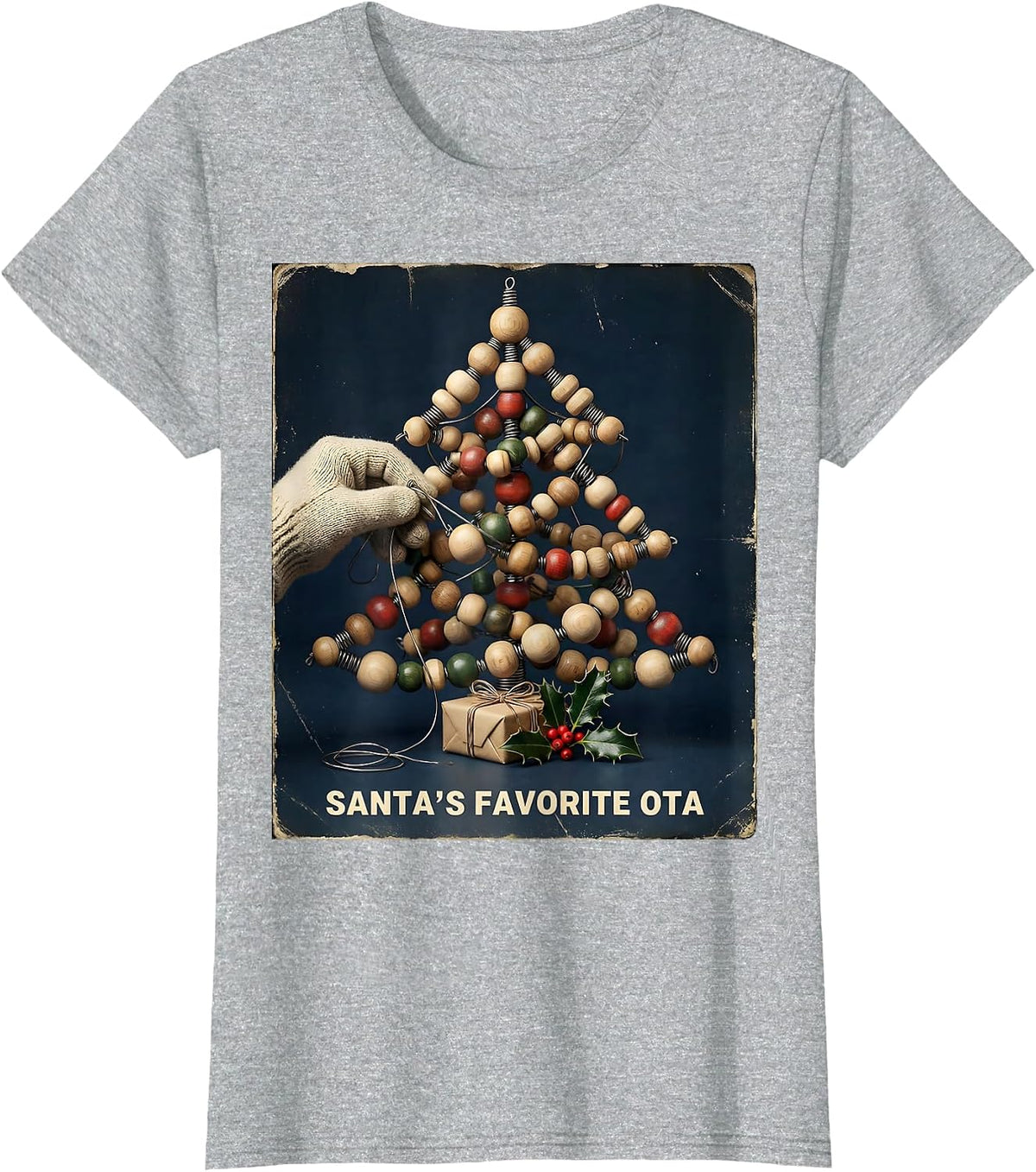 Santa's Favorite OTA Vintage Occupational Therapy Christmas T-Shirt - Heather Grey