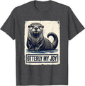 Men's Otterly My Joy Rubber Stamp Sea Otter Humor Gift T-Shirt - Dark Heather Grey
