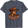She Wears Spurs Well Girls Western Design T-Shirt - Heather Blue