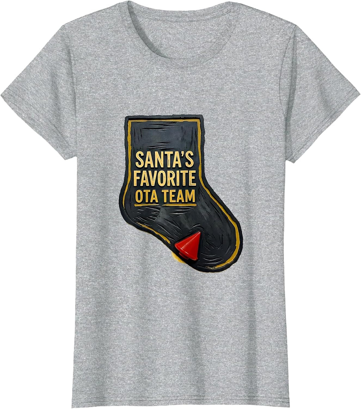 Santa's Favorite OTA Team Funny Occupational Therapy T-Shirt - Heather Grey