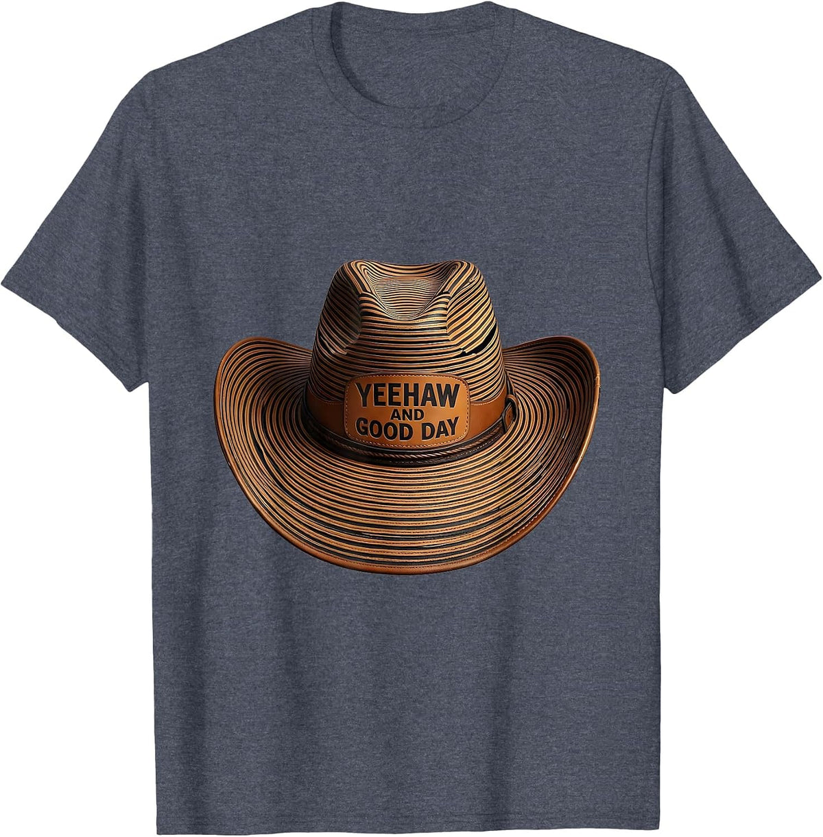 Yeehaw Good Day Cowgirl Western Design T-Shirt - Heather Blue