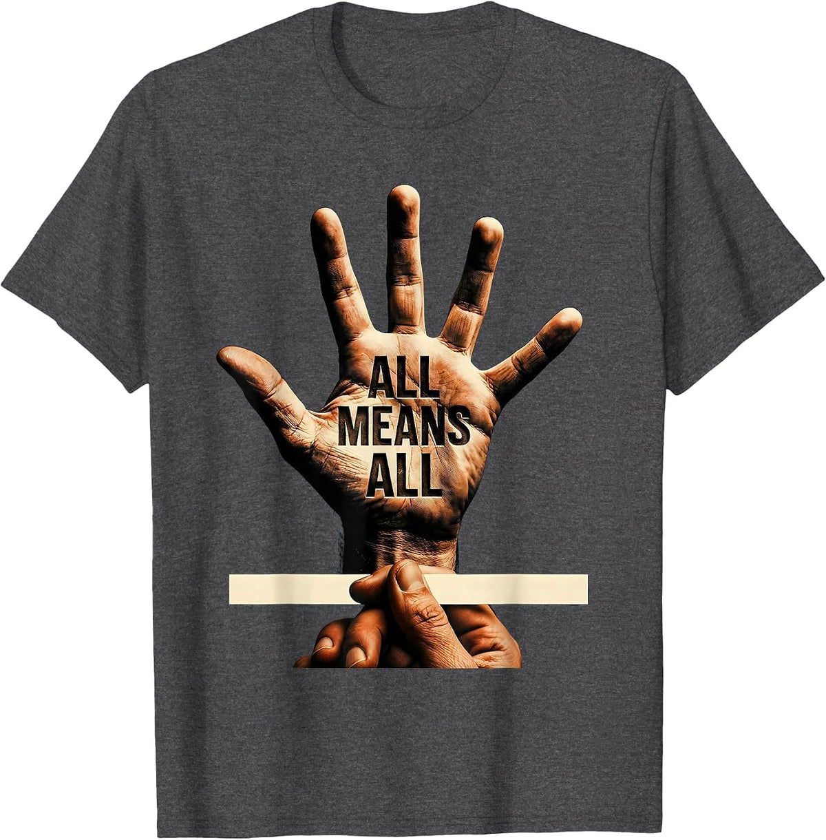 Men's All Means All Special Education Advocate Design T-Shirt - Dark Heather Grey