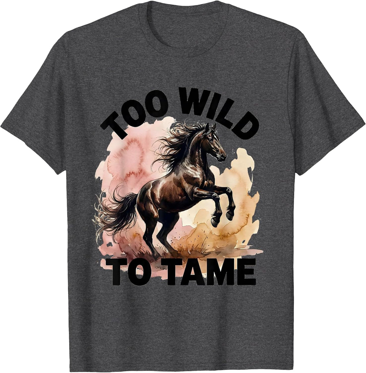 Too Wild To Tame Western Women Graphic Design T-Shirt - Dark Heather Grey