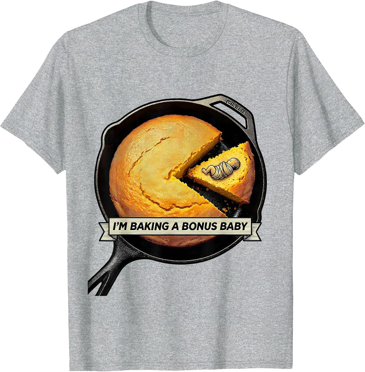 Men's I'm Baking A Bonus Baby Funny Thanksgiving Pregnancy T-Shirt - Heather Grey