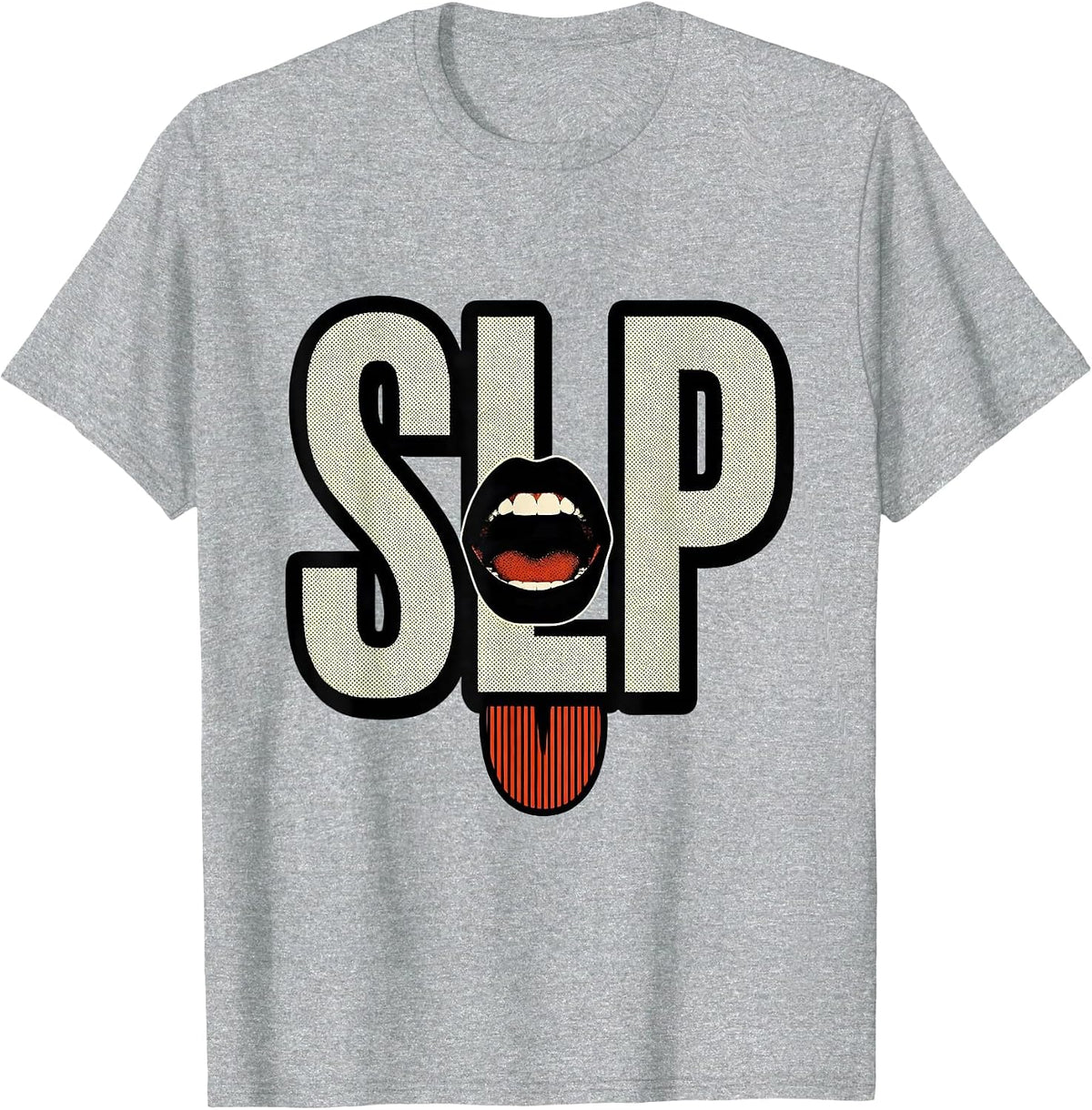 Men's SLP Cute Retro Speech-Language Pathologist Professional T-Shirt - Heather Grey