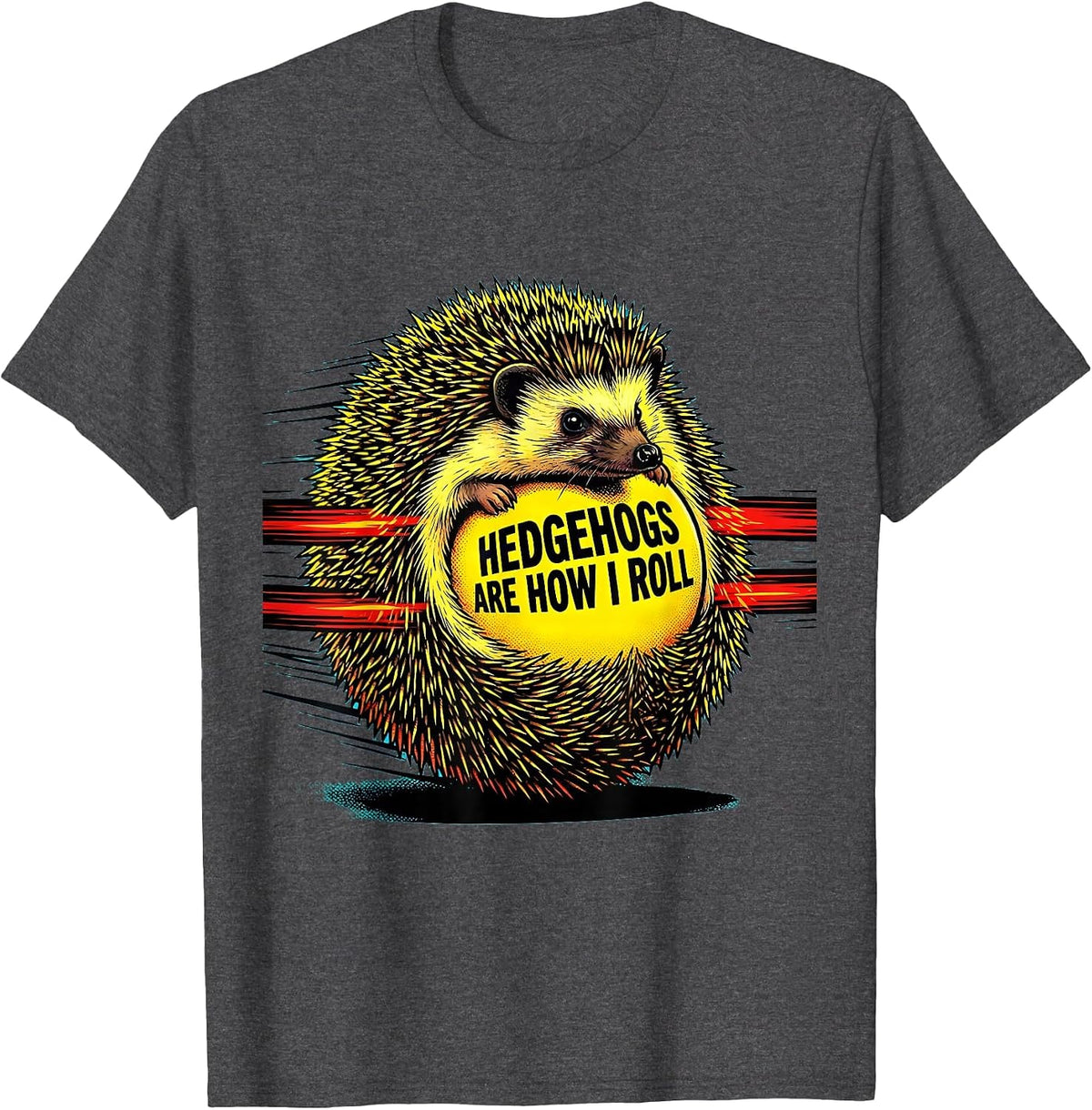Men's Hedgehogs Are How I Roll Cute Hedgehog Lover Funny Novelty T-Shirt - Dark Heather Grey