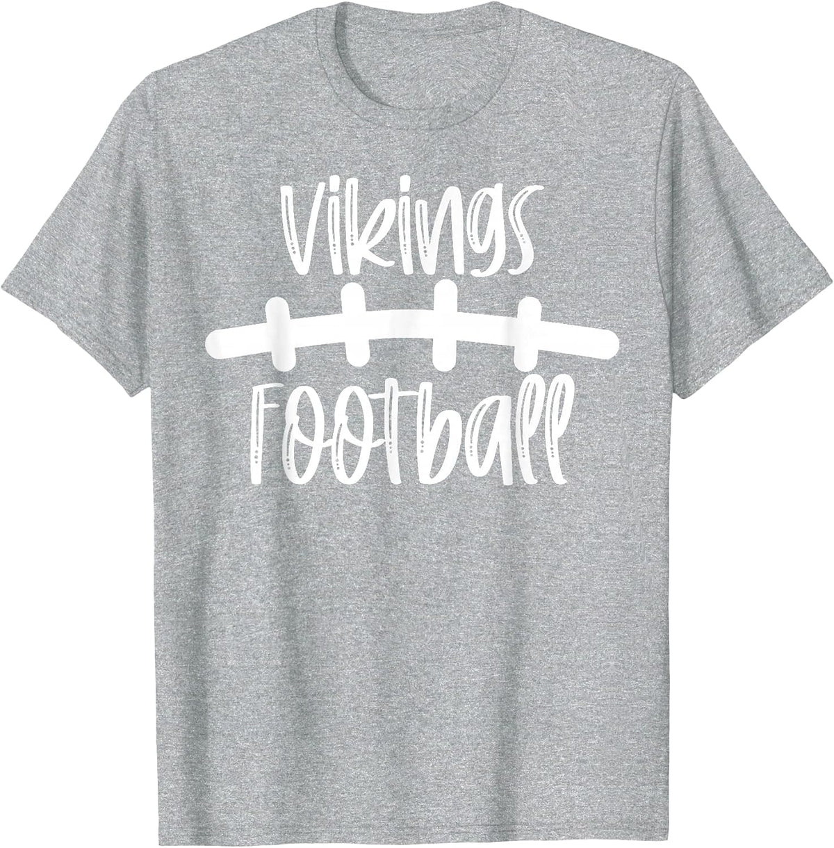 Vikings Football School Spirit Team Mascot Game Night T-Shirt - Heather Grey