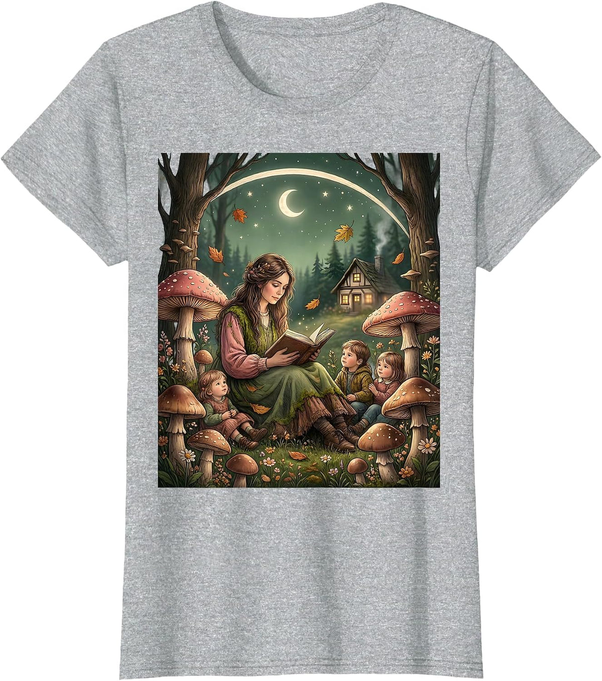 Elementary Teacher Reading Aloud Graphic T-Shirt - Heather Grey