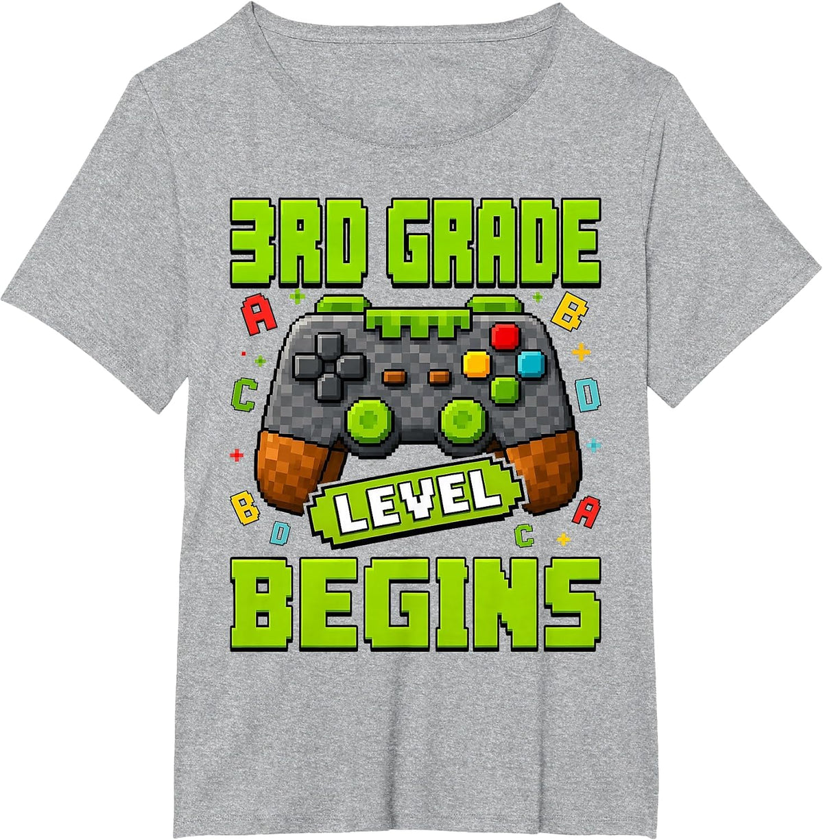 Gamer 3rd Garde Back to School First Day of Third Grade Boys T-Shirt - Heather Grey