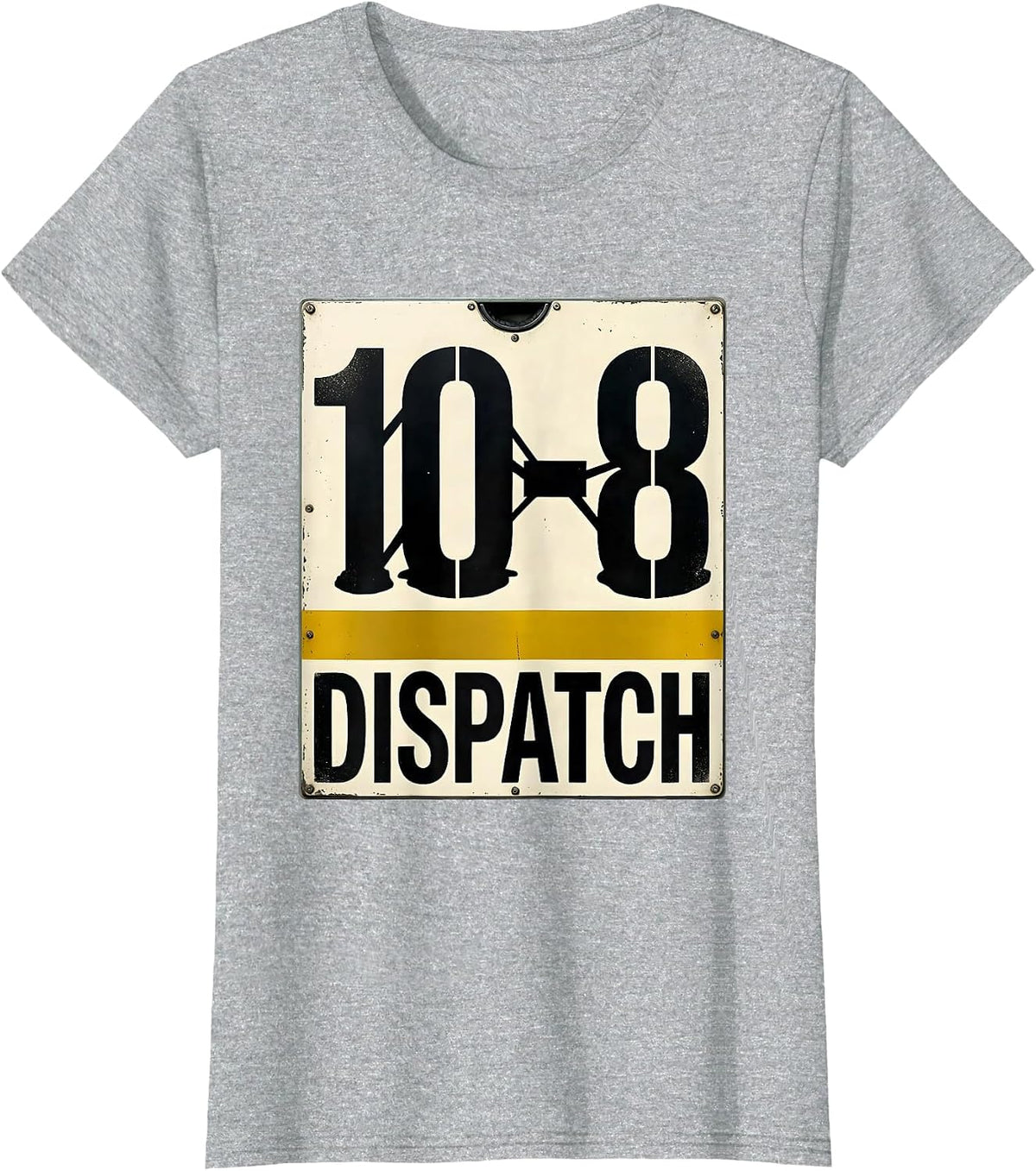 10-8 Dispatch Stencil Graphic 911 Dispatcher Tribute T-Shirt - Heather Grey