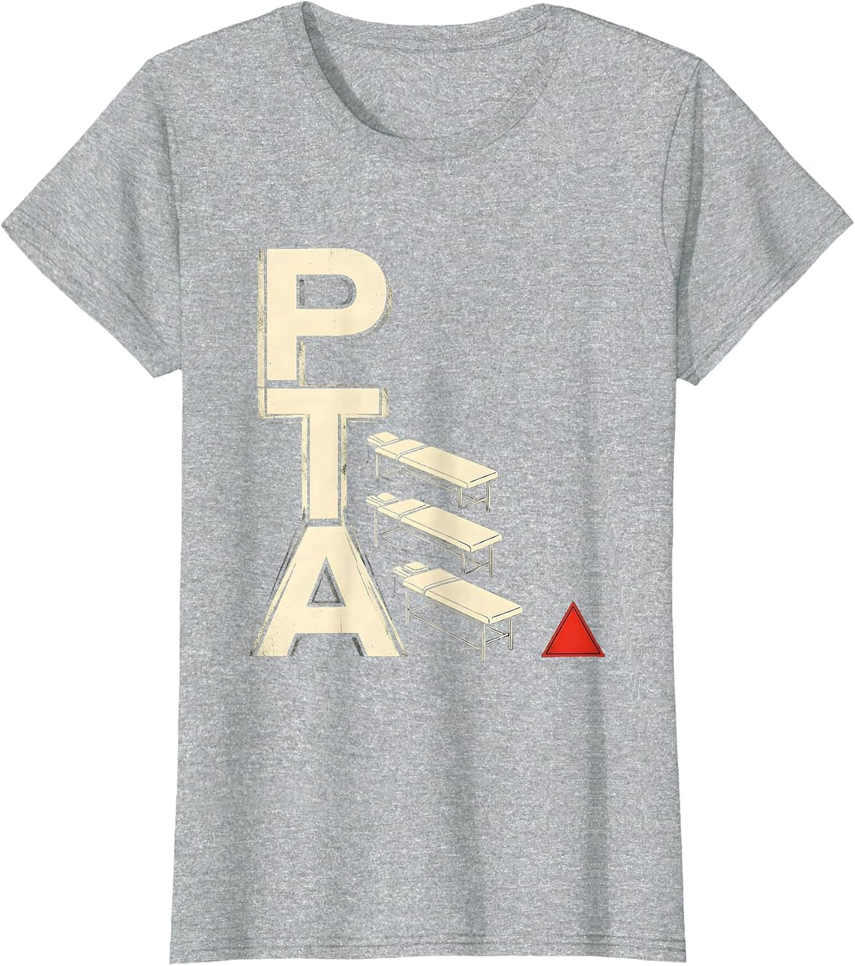 Women's PTA Stencil Graphic Occupational Therapy Physical Therapy OT T-Shirt - Heather Grey