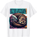 Men's Otter Official Sleepshirt Funny Animal Nap Humor T-Shirt - White