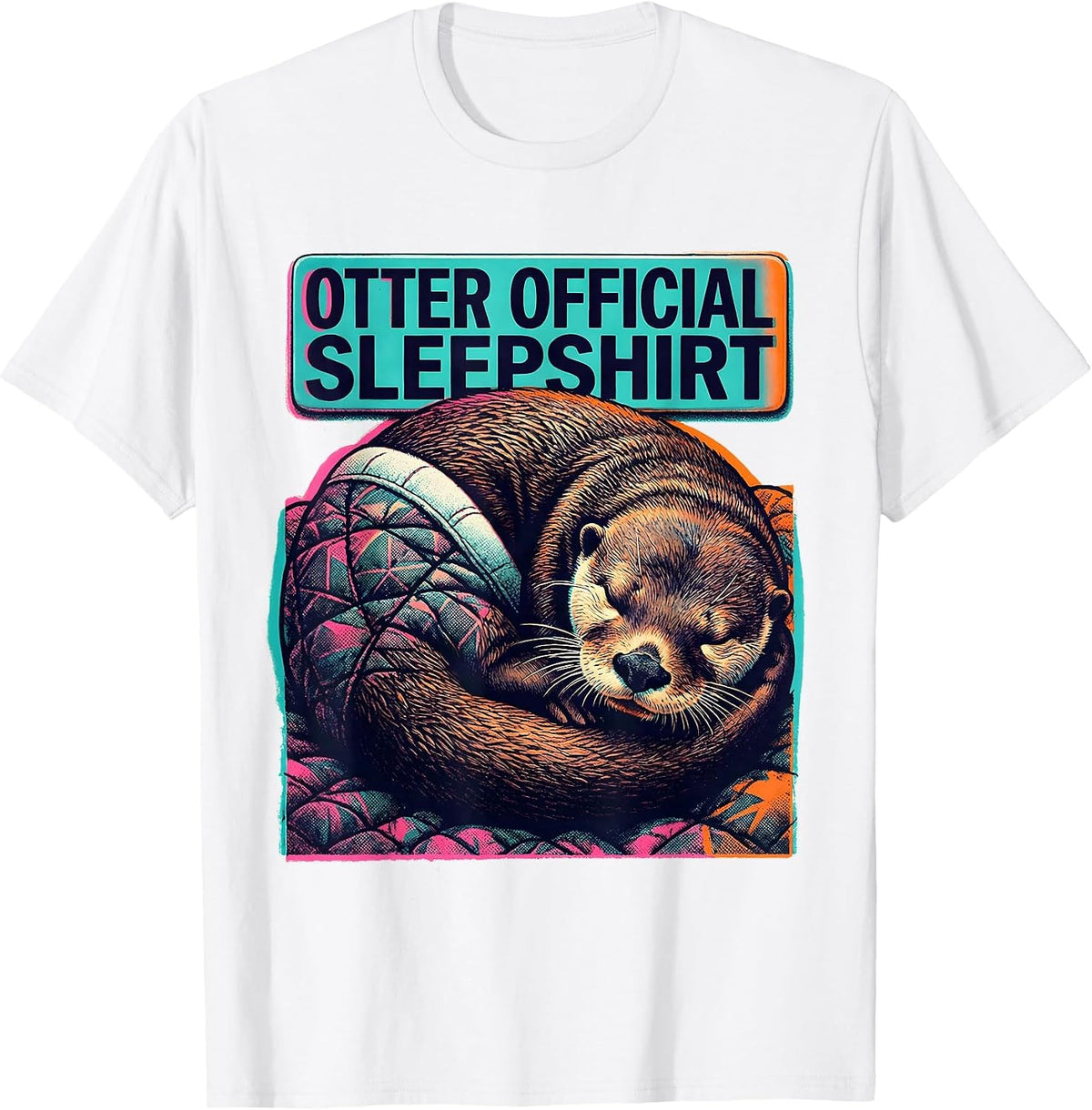 Men's Otter Official Sleepshirt Funny Animal Nap Humor T-Shirt - White