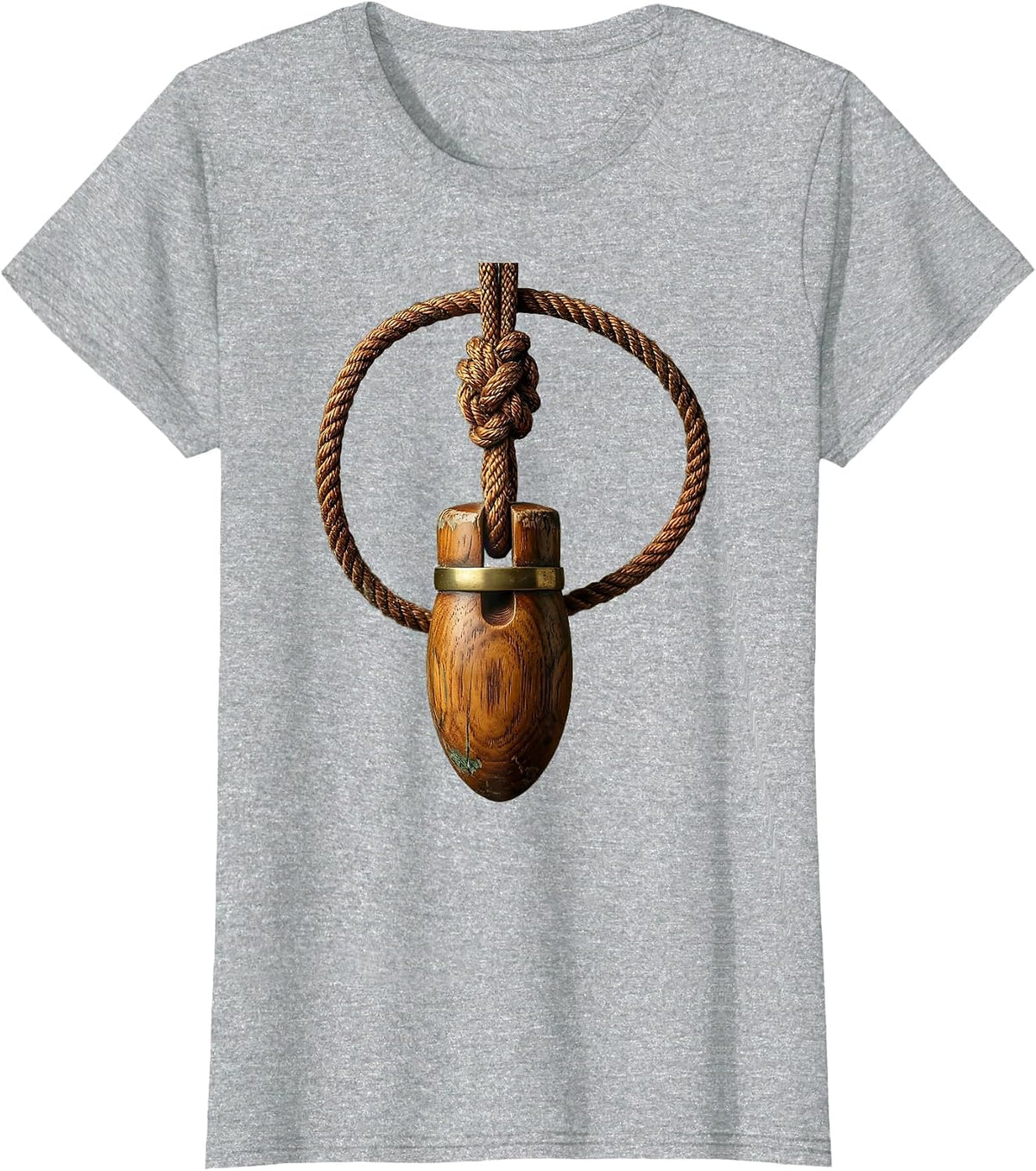 Duck Call Lanyard Knot Hunting Graphic T-Shirt - Heather Grey