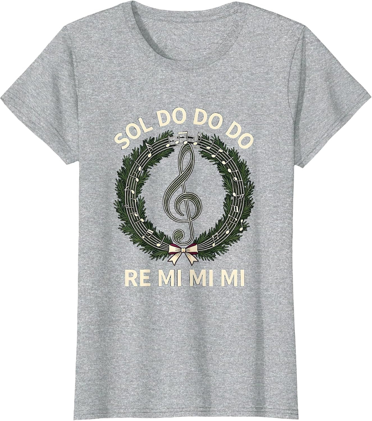 Sol Do Do Do Re Mi Mi Mi Festive Music Teacher Christmas T-Shirt - Heather Grey
