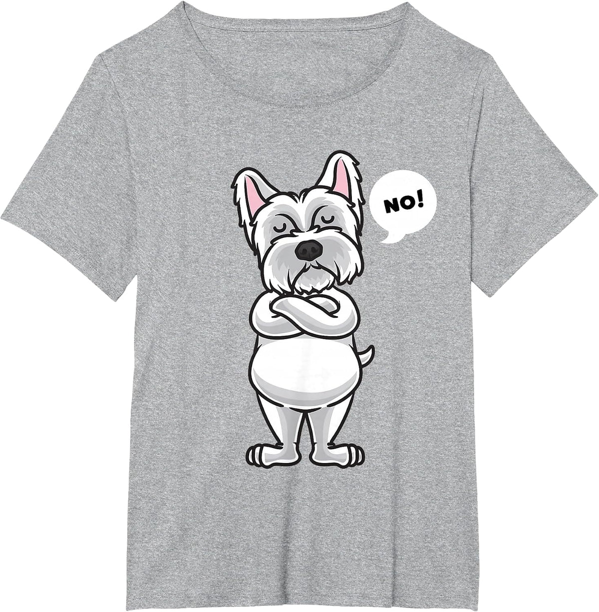 Stubborn West Highland White Terrier Dog Funny T-Shirt - Heather Grey