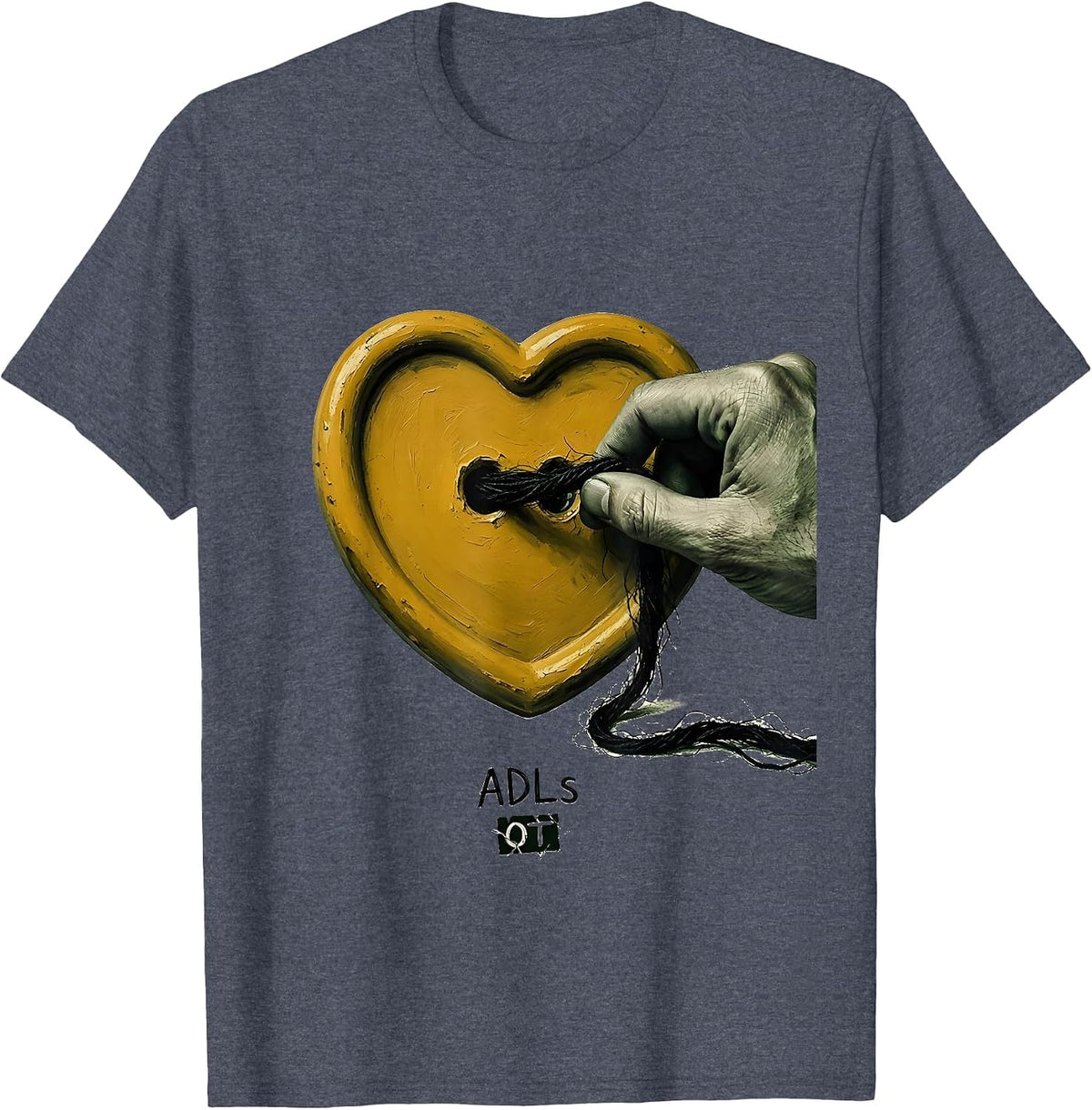 ADLS OT Occupational Therapy Valentine Candy Heart Pride T-Shirt - Heather Blue