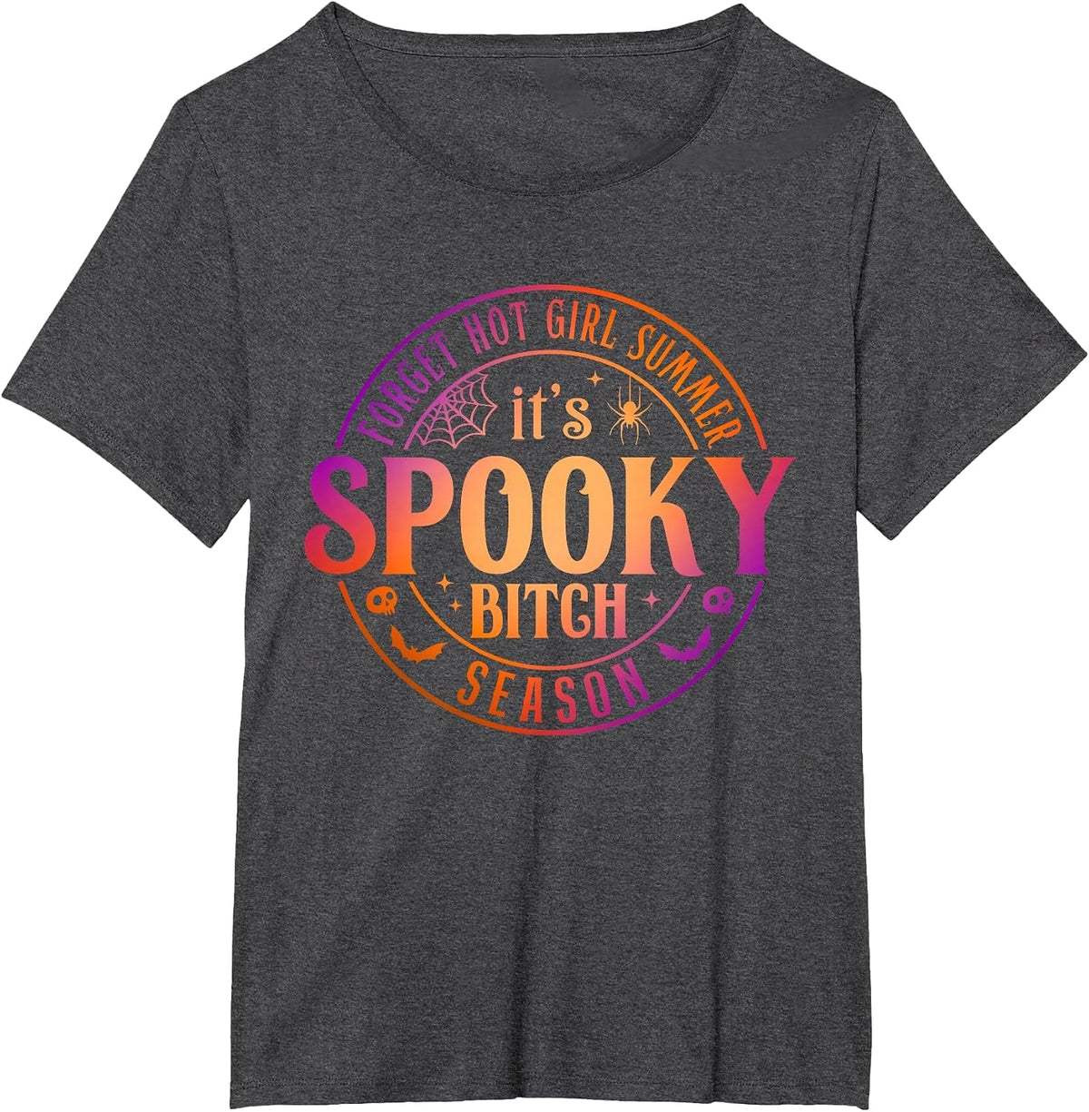 It's Spooky Bitch Season Funny Witch Halloween Tee T-Shirt - Dark Heather Grey