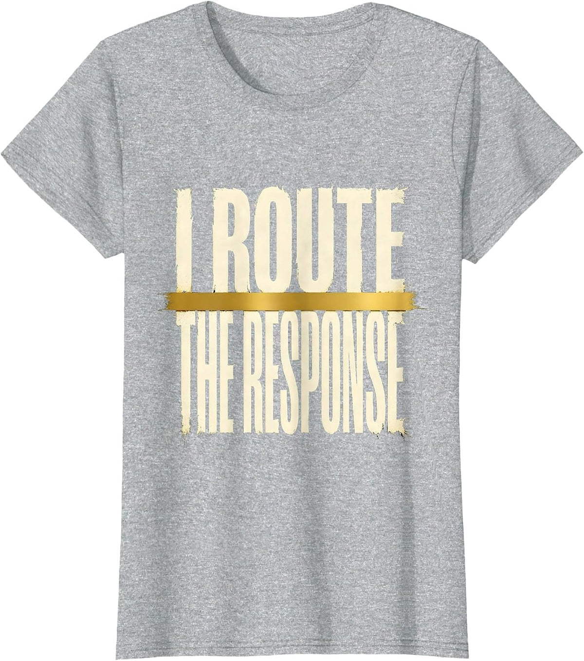 Women's I Route The Response Thin Gold Line 911 Dispatcher Tribute T-Shirt - Heather Grey