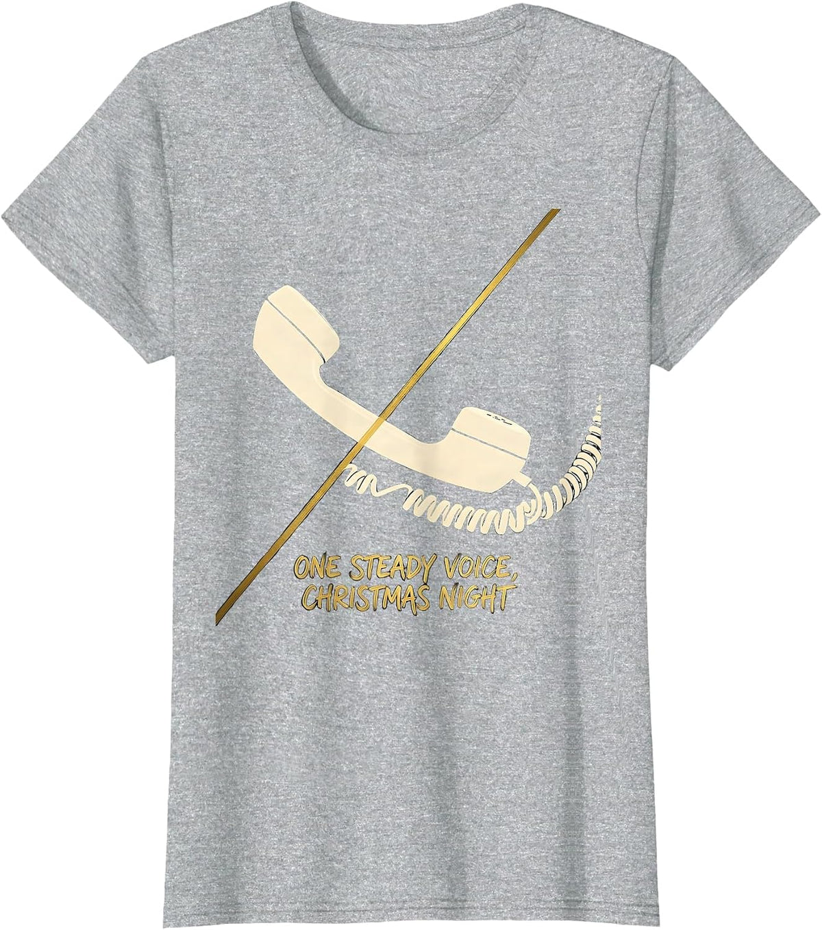 Women's One Steady Voice Christmas Night Funny 911 Dispatcher Gift T-Shirt - Heather Grey