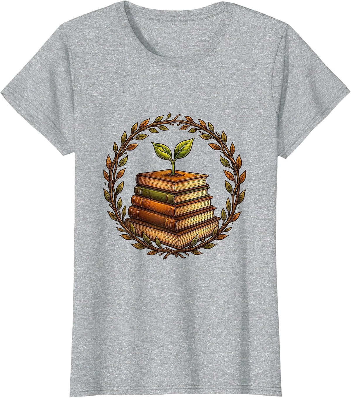 Sped Teacher Growing Minds Seedling Books Design T-Shirt - Heather Grey
