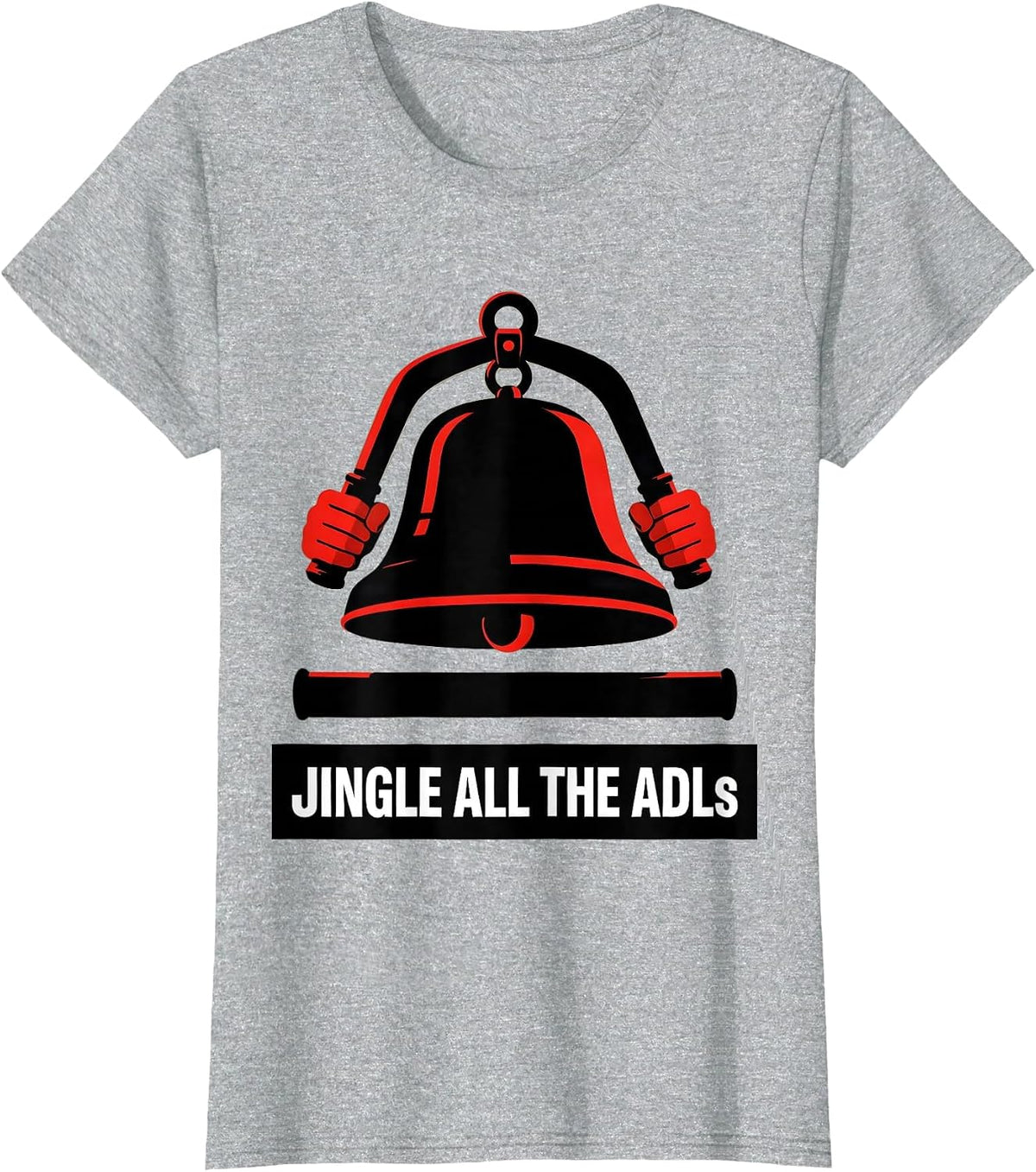 Jingle All The ADLs Brutalist Graphic Physical Therapist OT T-Shirt - Heather Grey