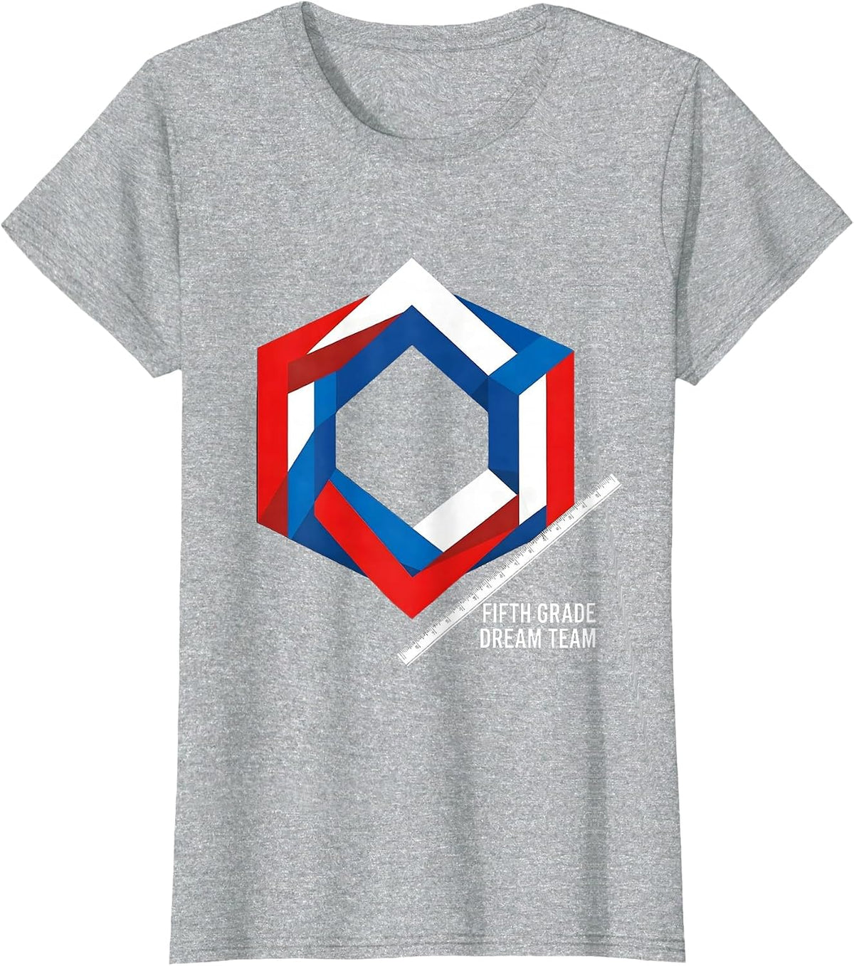 Women's Fifth Grade Dream Team Bauhaus Modernist Back to School T-Shirt - Heather Grey