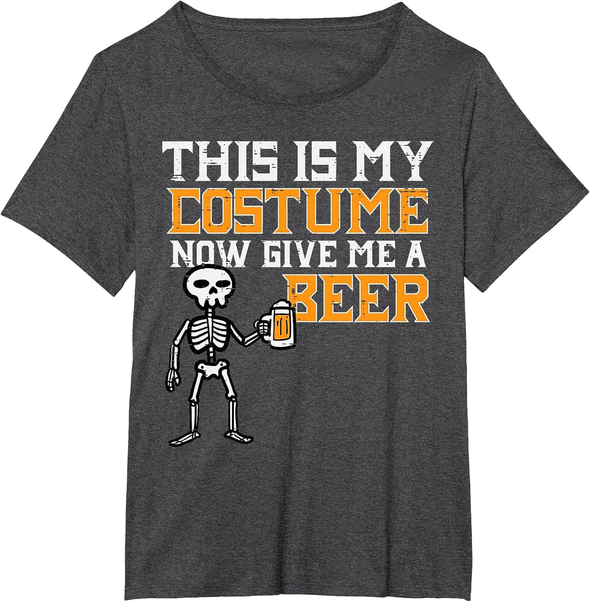 This is My Costume Funny Skeleton Halloween Men Dad T-Shirt - Dark Heather Grey