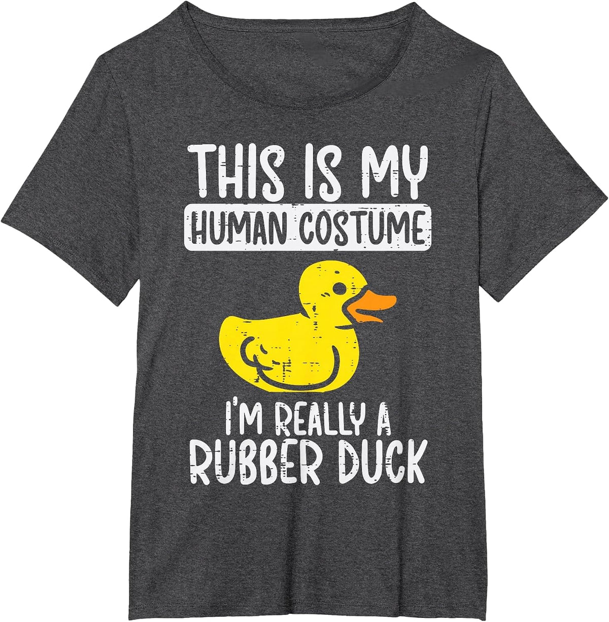 This My Human Costume Im Rubber Duck Halloween Men Women Kid T-Shirt - Dark Heather Grey