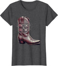 Women's Rhinestones and Good Times Nashville Design T-Shirt - Dark Heather Grey