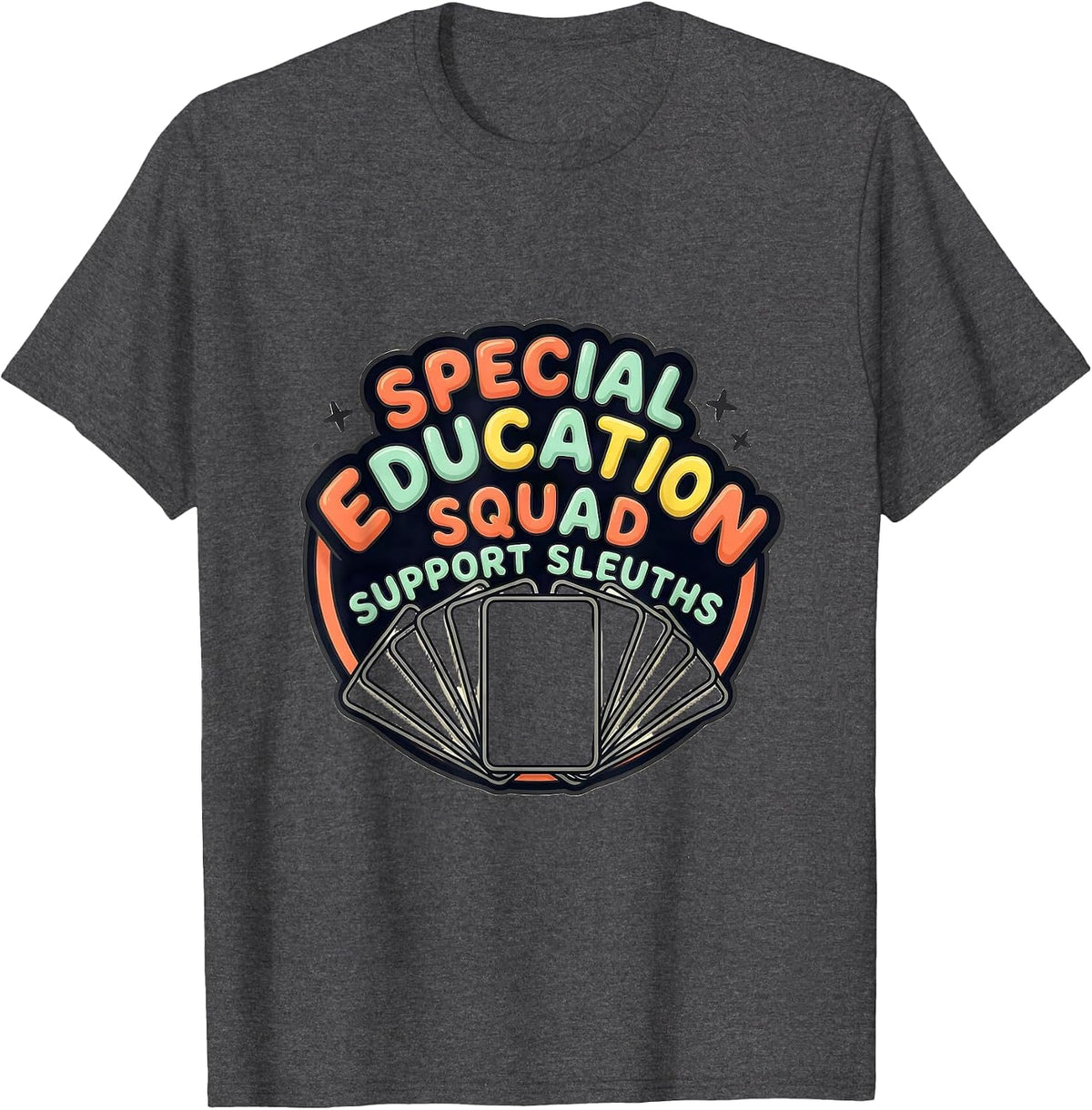 Men's Special Education Squad Support Sleuths Teacher T-Shirt - Dark Heather Grey