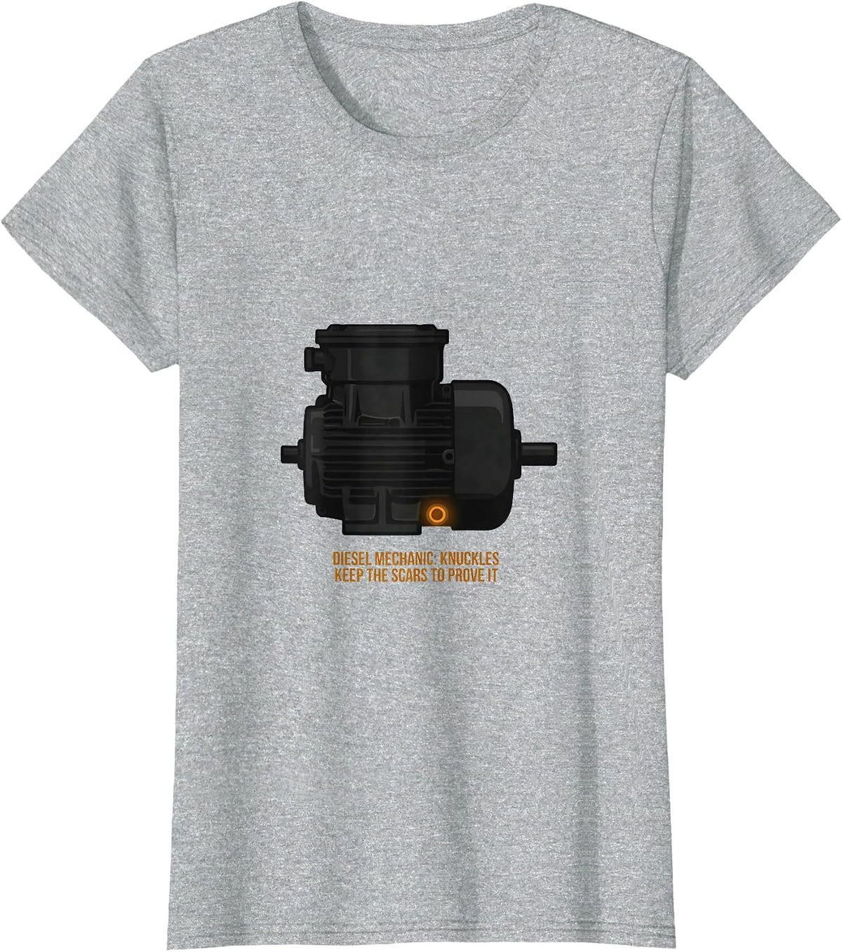 Diesel Mechanic: Knuckles Keep The Scars To Prove It Funny T-Shirt - Heather Grey