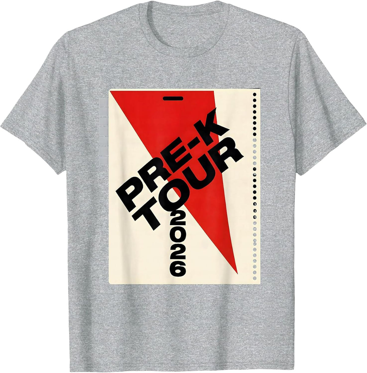 Men's Pre-K Tour 2026 Playful Rock Music Parody Back to School T-Shirt - Heather Grey