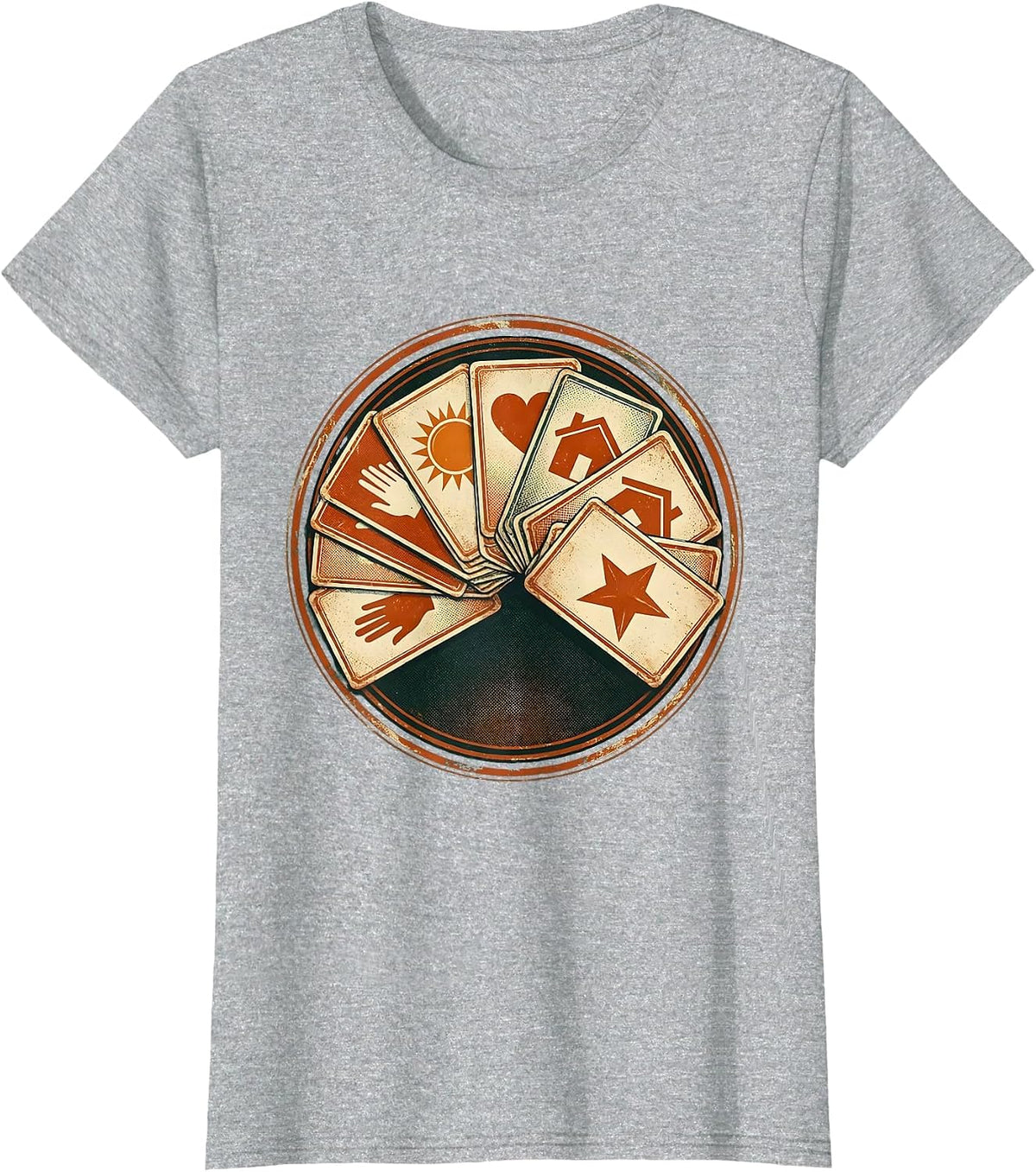 Women's Colorful Communication Symbol Cards SPED Teacher T-Shirt - Heather Grey