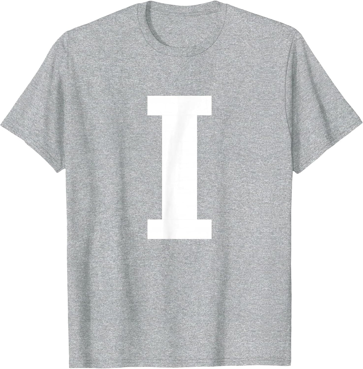 Alphabet Letter I (Capital Upper case) Matching Group Team T-Shirt - Heather Grey