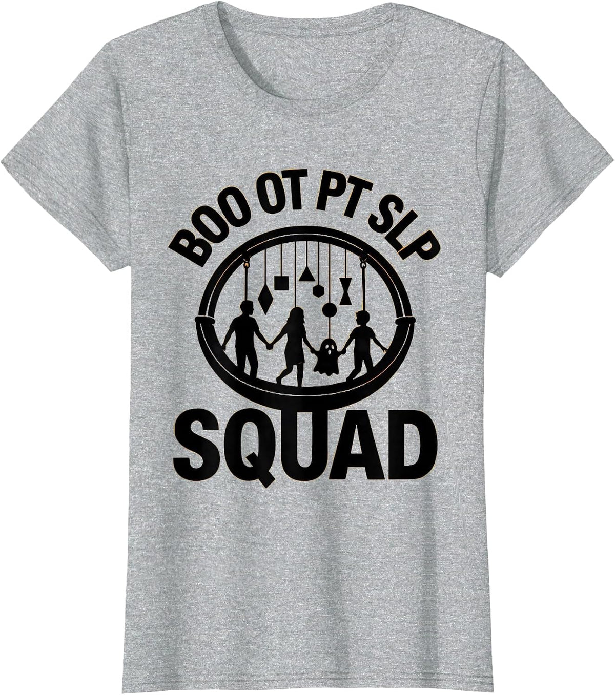 Boo OT PT SLP Squad Halloween Occupational Therapy Squad T-Shirt - Heather Grey