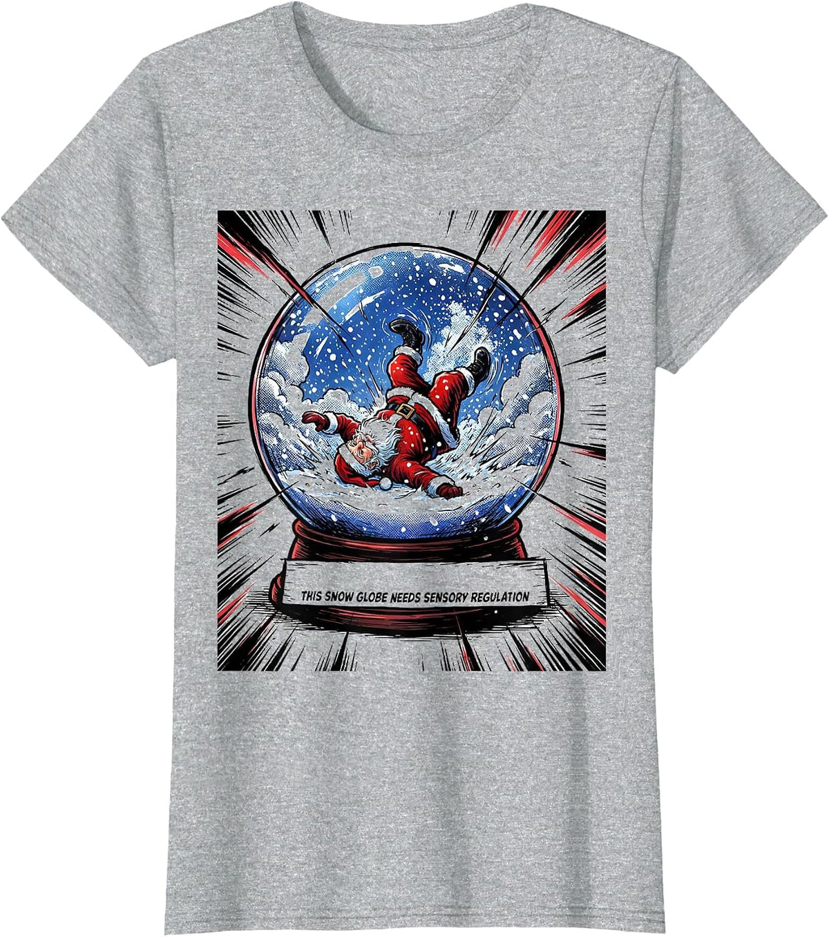Women's This Snow Globe Needs Sensory Regulation Groovy T-Shirt - Heather Grey