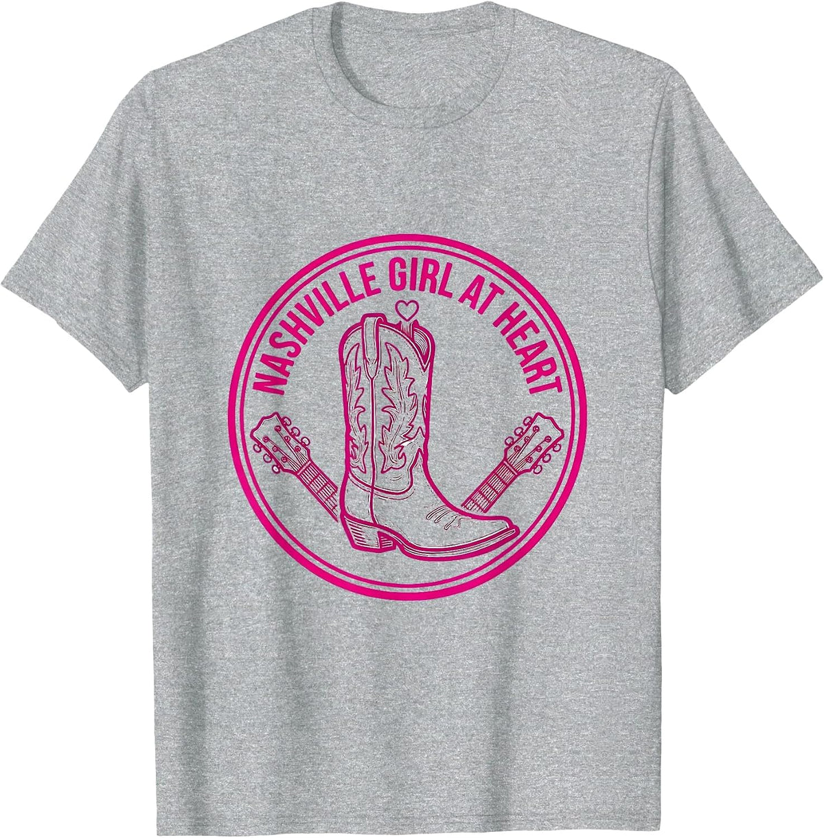 Men's Nashville Girl At Heart Music City Design T-Shirt - Heather Grey