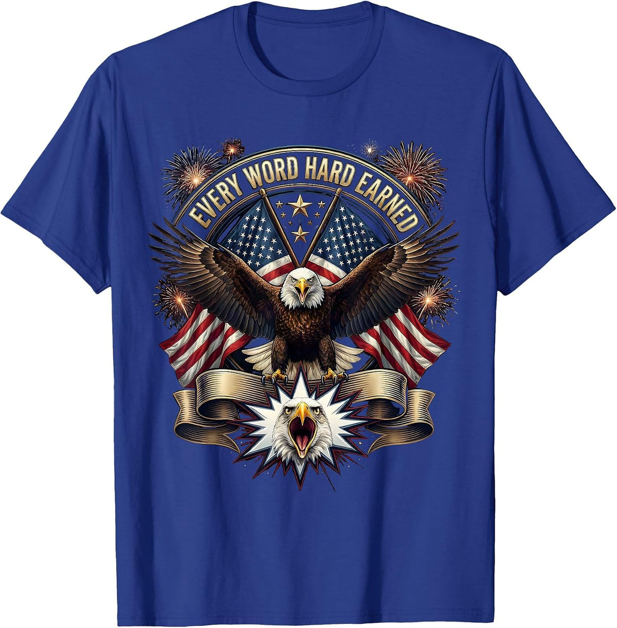 Every Word Hard Earned Speech Therapy Design T-Shirt - Royal Blue