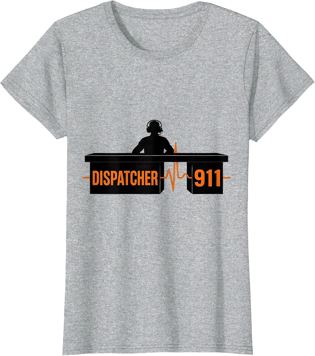 Dispatcher 911 Brutalist Graphic Occupation Humor T-Shirt - Heather Grey