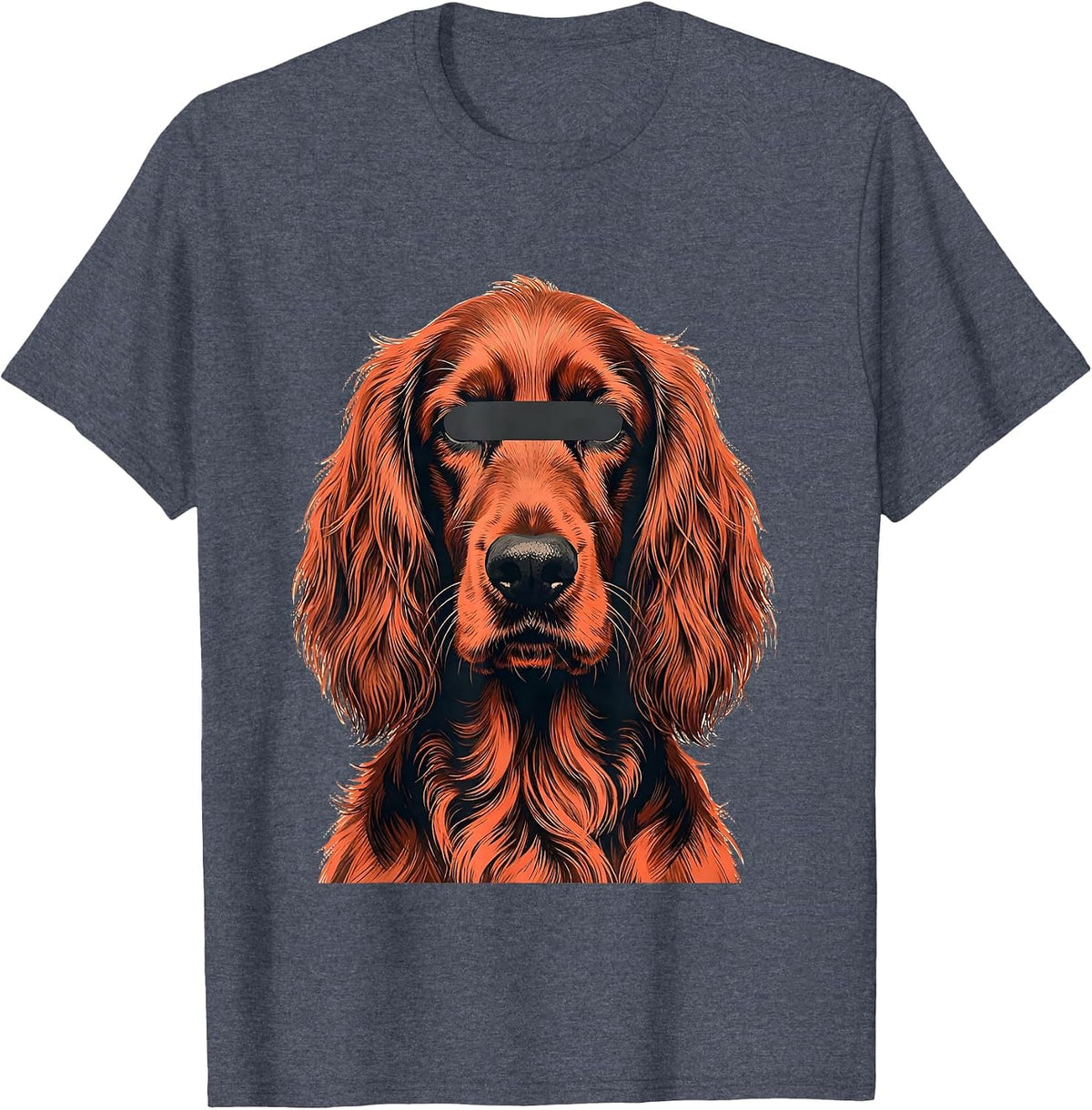 Irish Setter Sunglasses Midcentury Modern Dog Lover Portrait T-Shirt - Heather Blue