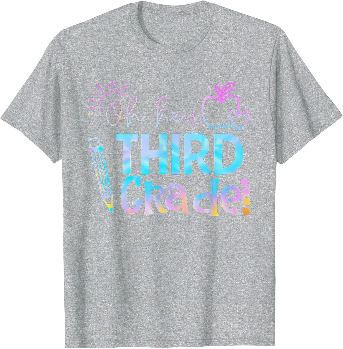 Tie Dye Oh Hey Third Grade First Day of School 3rd Grade T-Shirt - Heather Grey